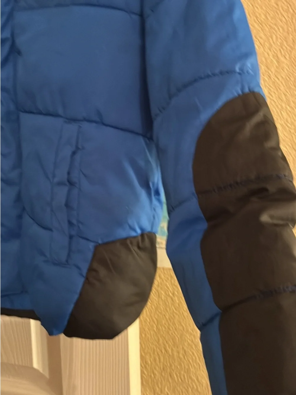 wonder nation Blue and Black Hooded Puffer Jacket